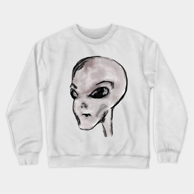 Grey Alien Crewneck Sweatshirt by KVC 